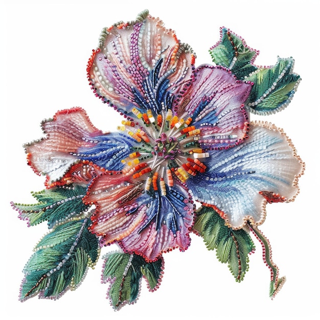 detailed floral embroidery close-up
